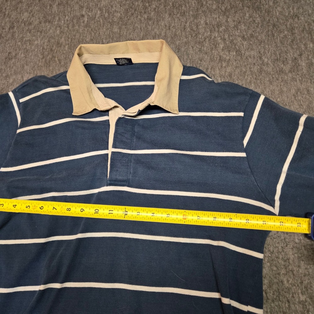 Vintage Gant The Rugger Rugby Shirt Mens 1X Blue Striped Long Sleeve Cotton USA - Picture 4 of 6